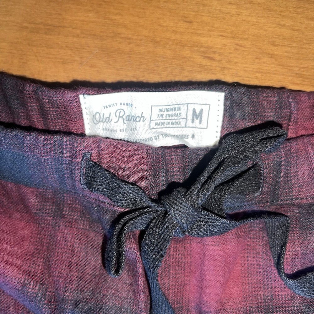 NWOT Old Ranch Men's Plaid Black And Red Pajama Bottoms Pants Drawstring - Picture 6 of 7